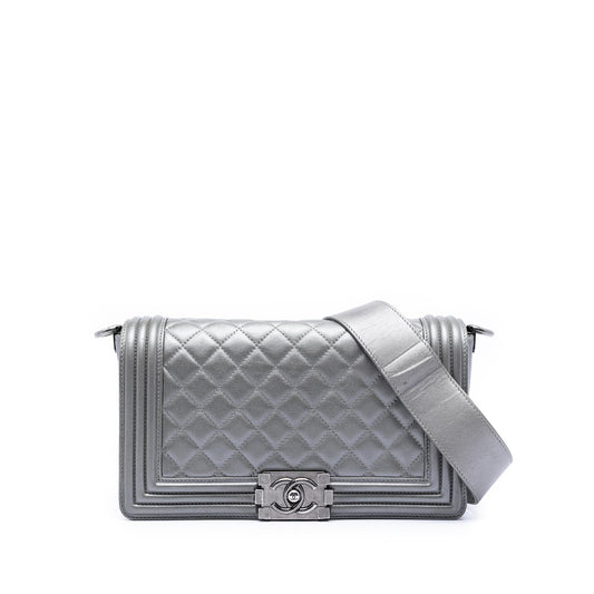 Chanel Old Medium Quilted Lambskin Boy Flap
