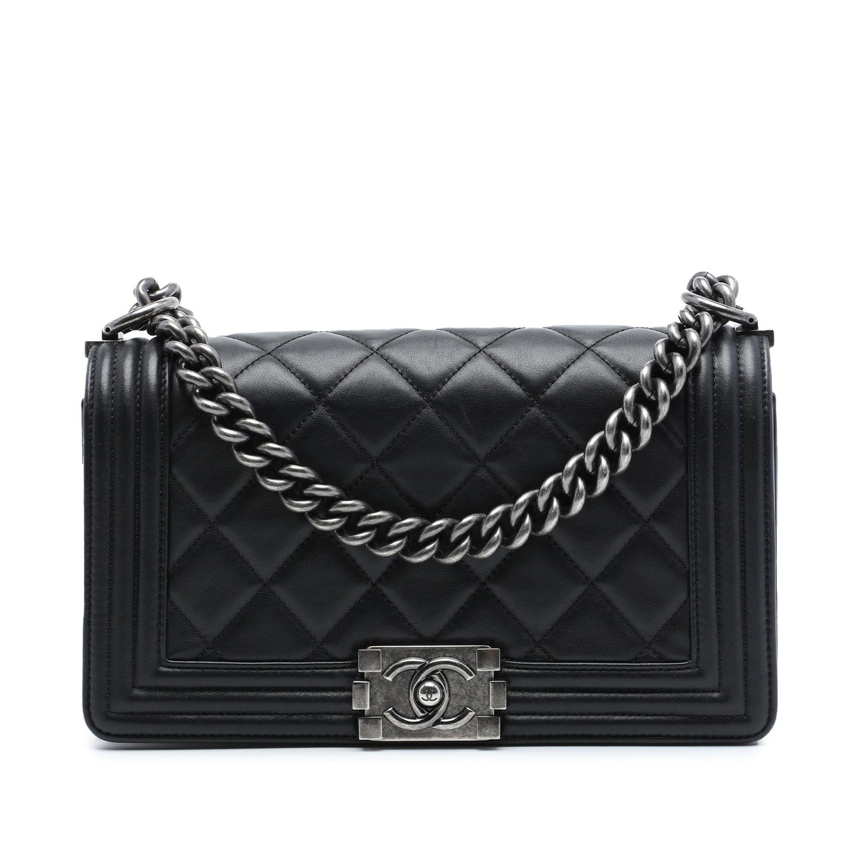 Chanel Old Medium Quilted Lambskin Boy Flap