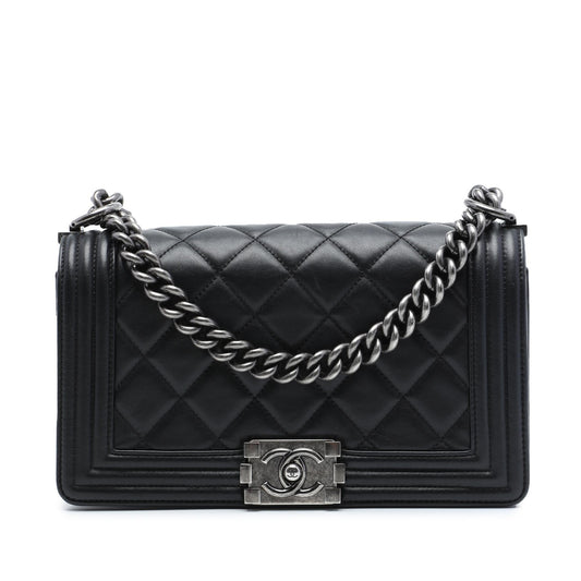Chanel Old Medium Quilted Lambskin Boy Flap