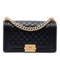 Chanel Old Medium Quilted Lambskin Gripoix Boy Flap