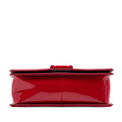 Chanel Old Medium Quilted Patent Acrylic Boy Flap