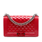 Chanel Old Medium Quilted Patent Acrylic Boy Flap