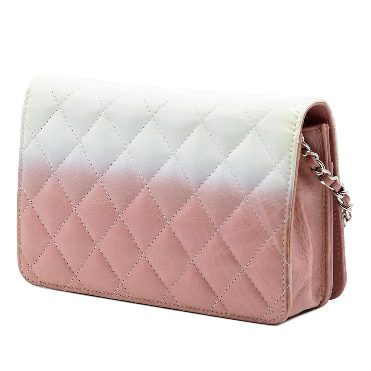 Chanel Ombre Patent and Aged Calfskin Crystal Wallet On Chain