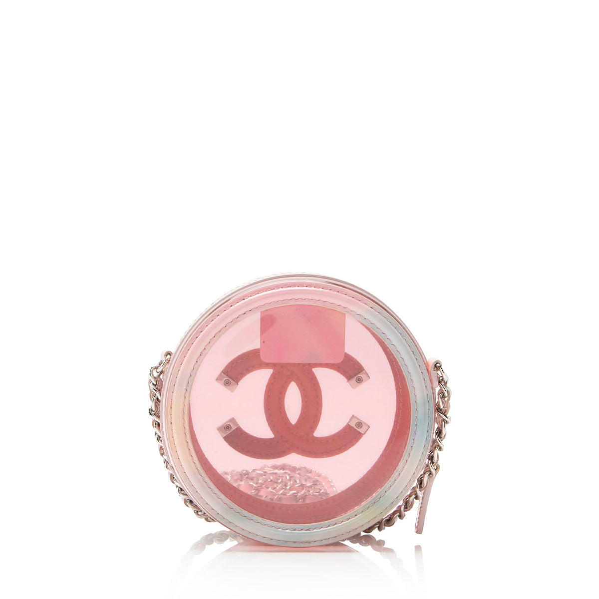Chanel PVC Rainbow CC Filigree Round Clutch with Chain