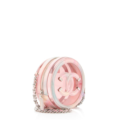 Chanel PVC Rainbow CC Filigree Round Clutch with Chain