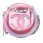 Chanel PVC and Lambskin CC Filigree Round Clutch with Chain