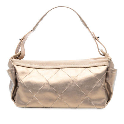 Chanel Paris Biarritz Quilted Coated Canvas Handbag