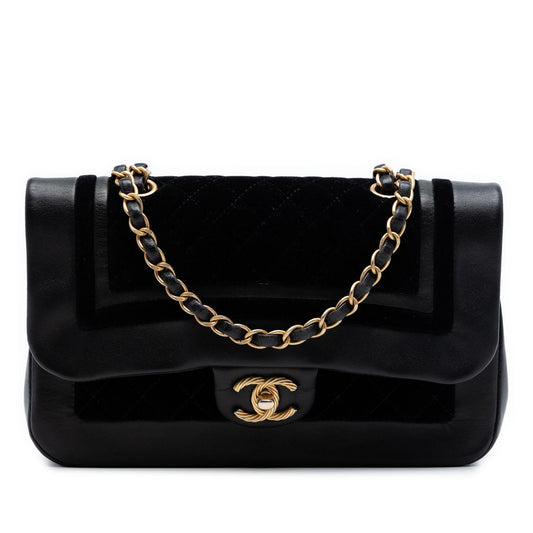Chanel Paris Cosmopolite Medium Velvet and Metallic Lambskin Flap