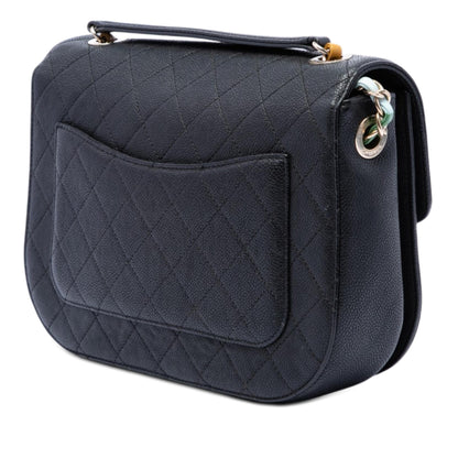 Chanel Paris Cuba Medium Quilted Caviar Thread Around Flap
