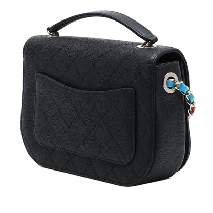 Chanel Paris Cuba Medium Quilted Caviar Thread Around Flap