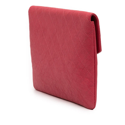 Chanel Paris Cuba Quilted Caviar Thread Around Envelope Clutch