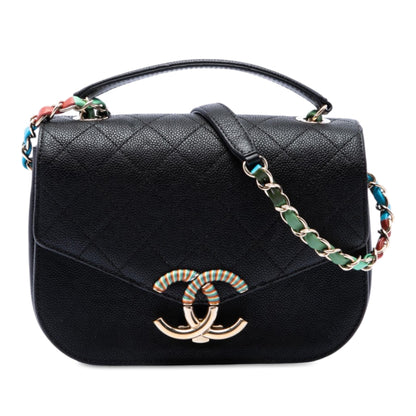 Chanel Paris Cuba Small Quilted Caviar Thread Around Flap