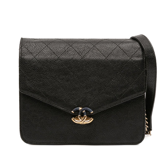 Chanel Paris Cuba Square Quilted Caviar Thread Around Wallet On Chain