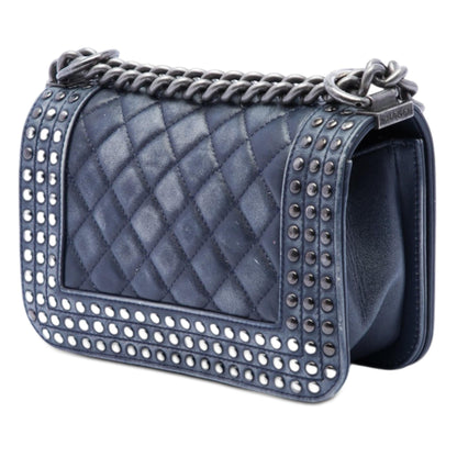 Chanel Paris Dallas Small Quilted Distressed Calfskin Studded Boy Flap