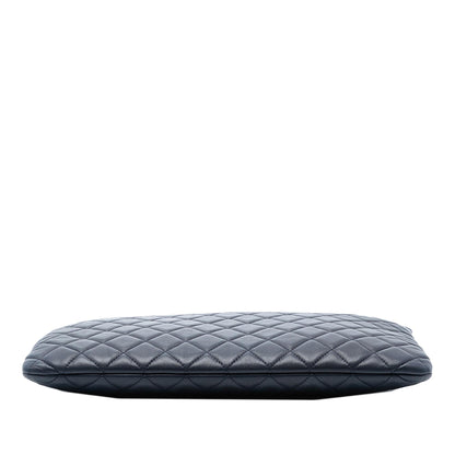 Chanel Paris Dubai Large CC Quilted Lambskin O Case Clutch