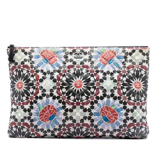 Chanel Paris Dubai Large Printed Lambskin Cosmetic Case