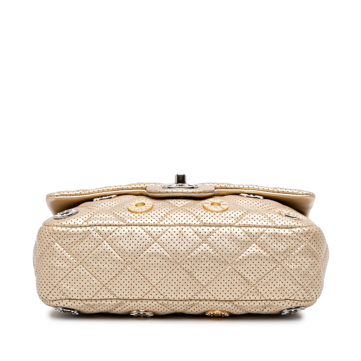 Chanel Paris-Dubai Small Perforated Metallic Lambskin Medals Flap