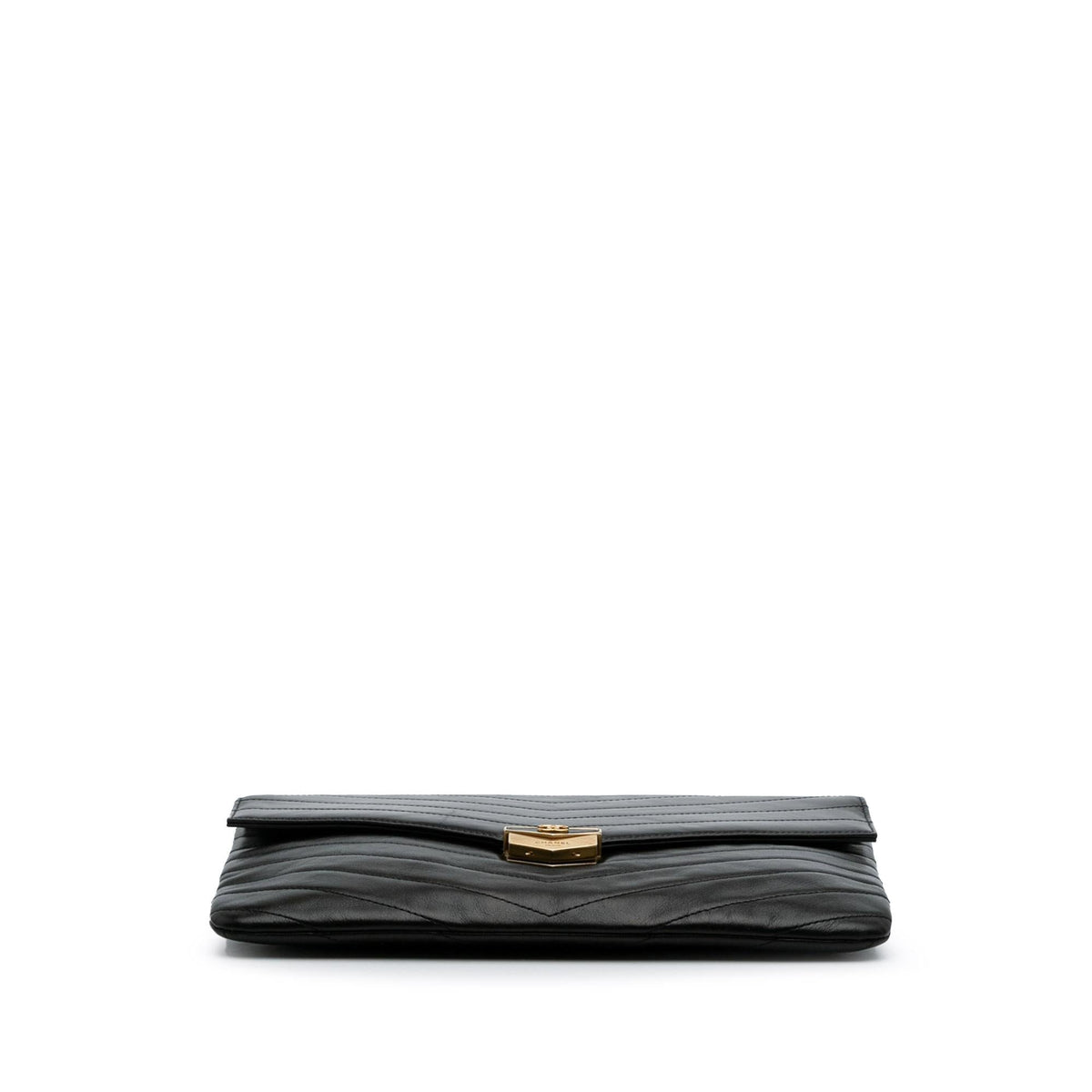 Chanel Paris Hamburg Chevron Lambskin Clutch