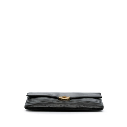 Chanel Paris Hamburg Chevron Lambskin Clutch