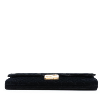 Chanel Paris Hamburg Quilted Velvet Clutch