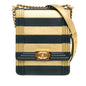 Chanel Paris New York Metallic Lambskin Striped North South Boy Flap