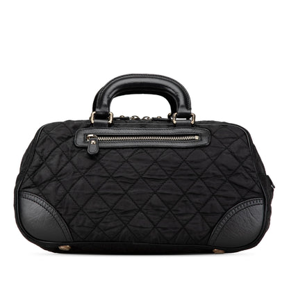 Chanel Paris New York Quilted Nylon Duffle Handbag