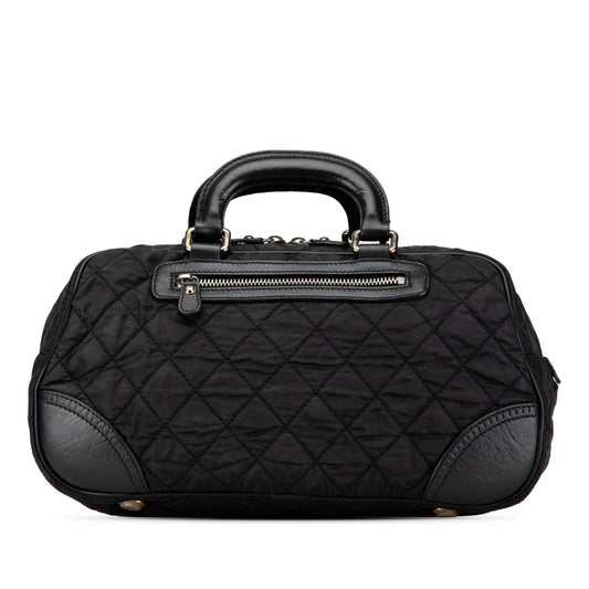 Chanel Paris New York Quilted Nylon Duffle Handbag