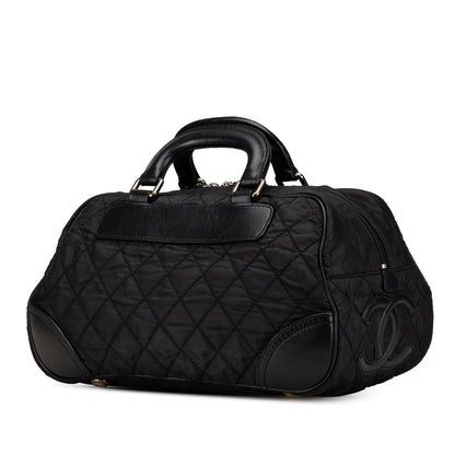 Chanel Paris New York Quilted Nylon Duffle Handbag