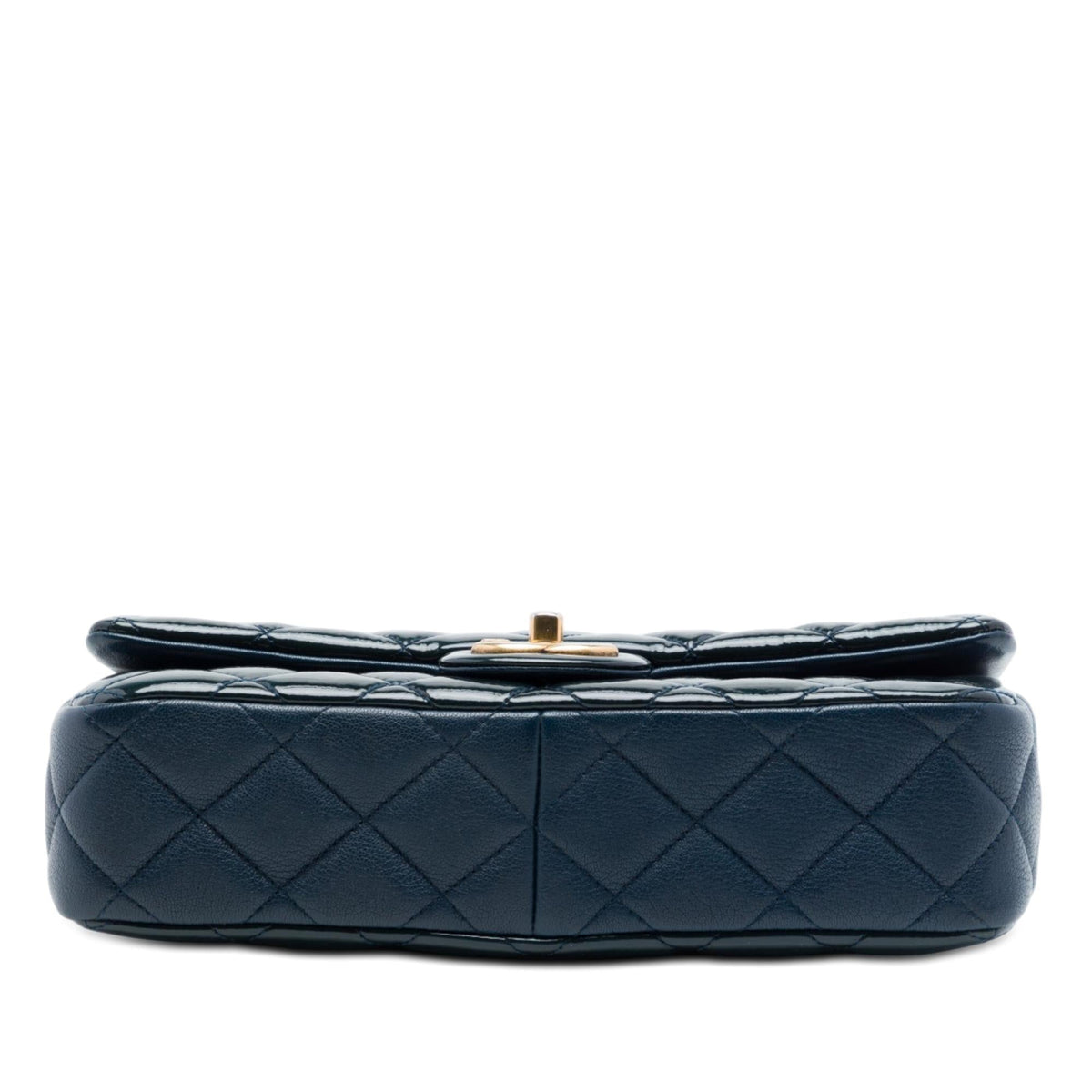 Chanel Paris Salzburg Medium Patent and Goatskin CC Eyelet Flap