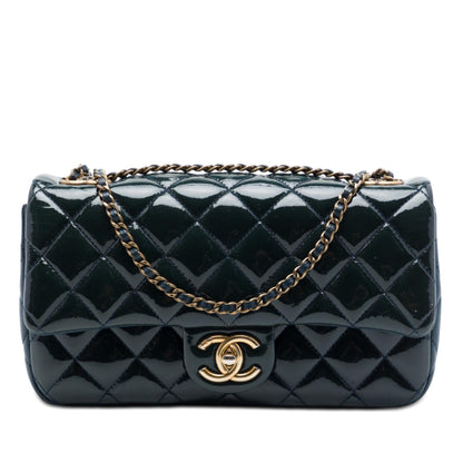 Chanel Paris Salzburg Medium Patent and Goatskin CC Eyelet Flap
