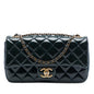 Chanel Paris Salzburg Medium Patent and Goatskin CC Eyelet Flap