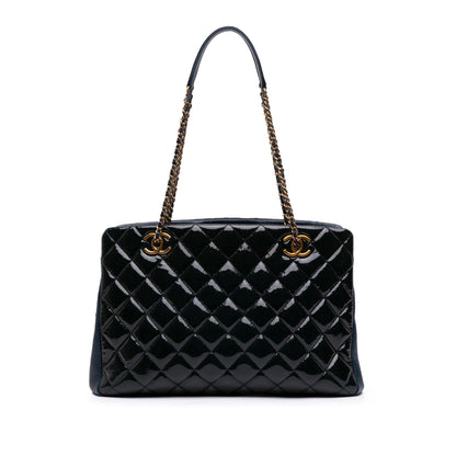 Chanel Paris Salzburg Patent and Goatskin CC Eyelet Tote