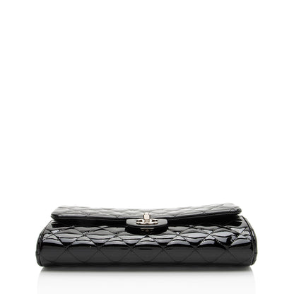 Chanel Patent Leather Classic Chain Flap Clutch