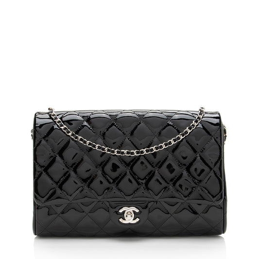 Chanel Patent Leather Classic Chain Flap Clutch
