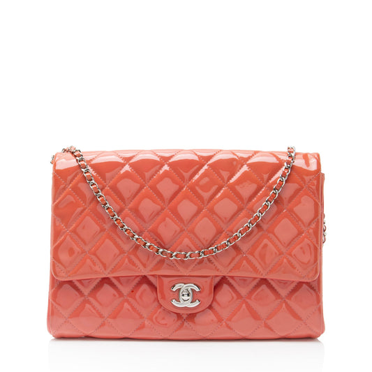 Chanel Patent Leather Classic Chain Flap Clutch