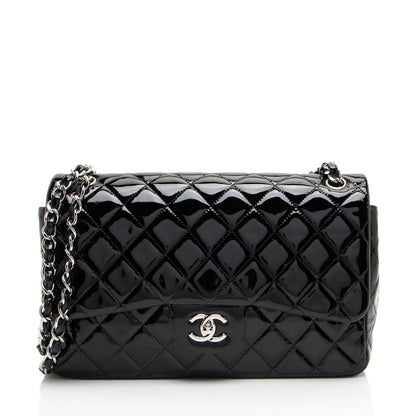 Chanel Patent Leather Classic Jumbo Double Flap Bag
