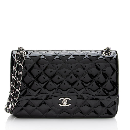 Chanel Patent Leather Classic Jumbo Double Flap Bag