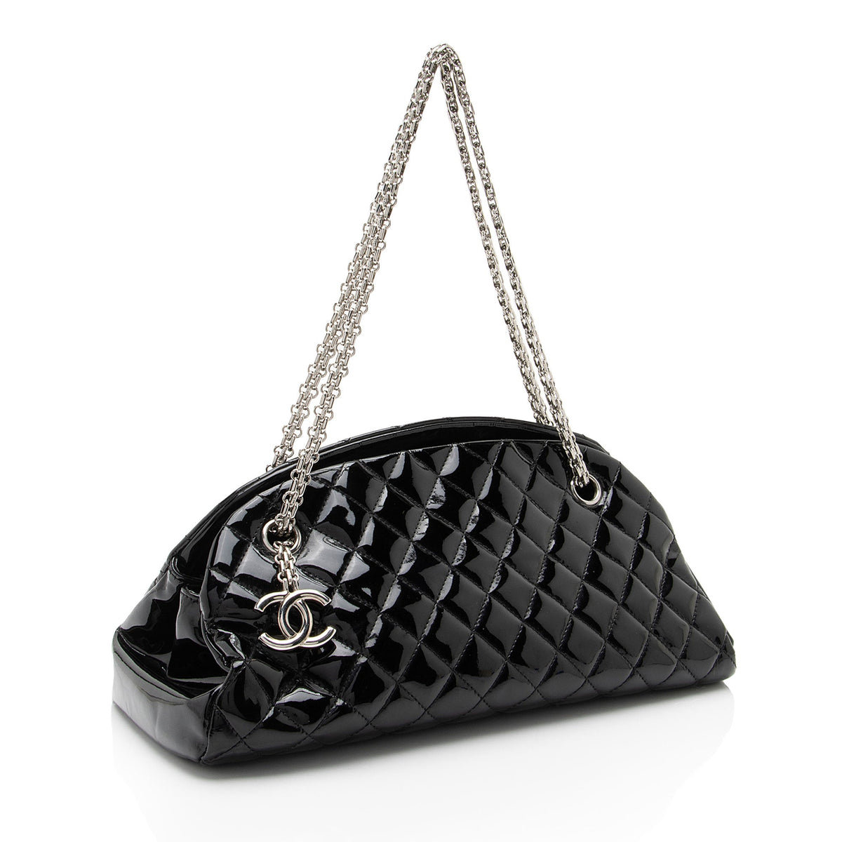 Chanel Patent Leather Just Mademoiselle Bowler Bag (SHF-HYGAdd)