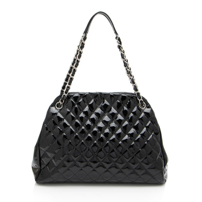Chanel Patent Leather Just Mademoiselle Large Bowler Bag (SHF-ELuN7V)