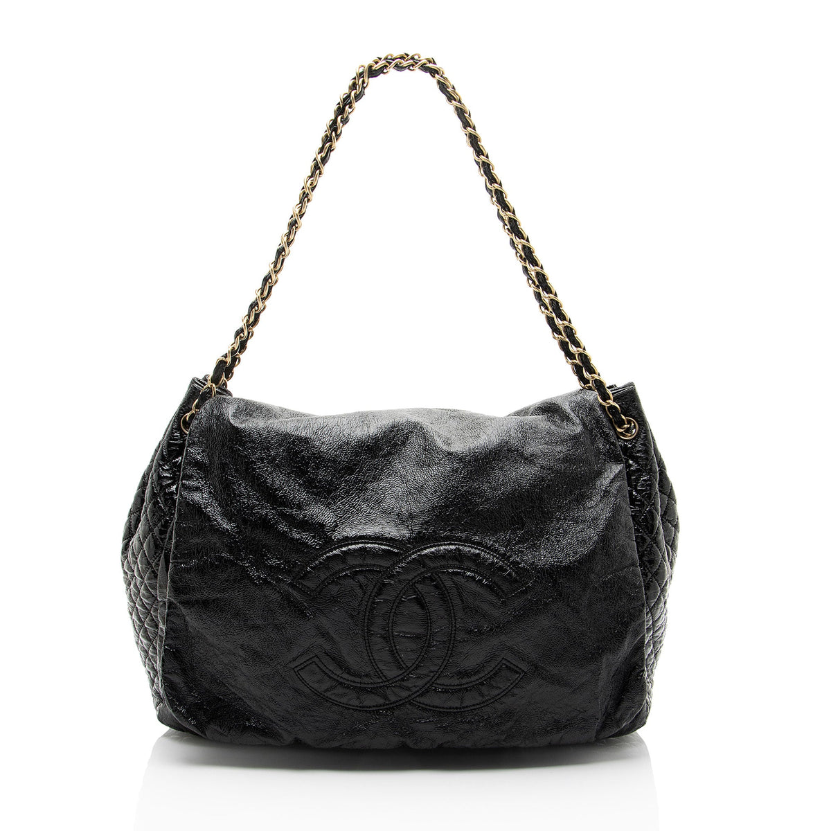 Chanel Patent Vinyl Rock and Chain Large Shoulder Bag