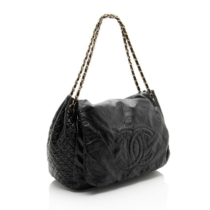 Chanel Patent Vinyl Rock and Chain Large Shoulder Bag