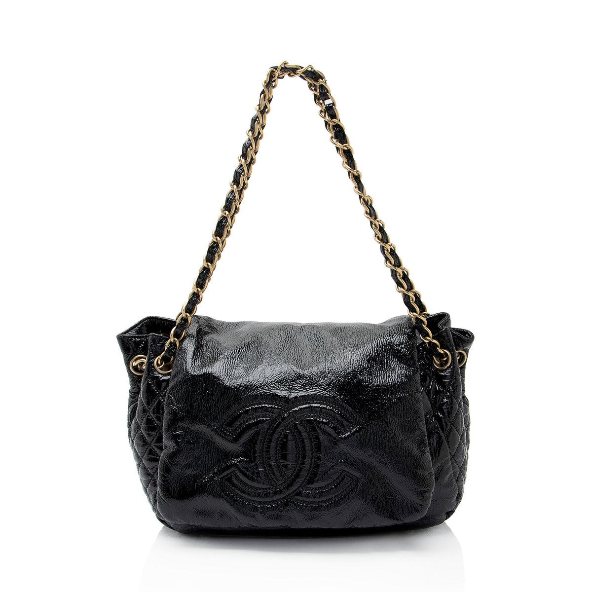 Chanel Patent Vinyl Rock and Chain Medium Shoulder Bag