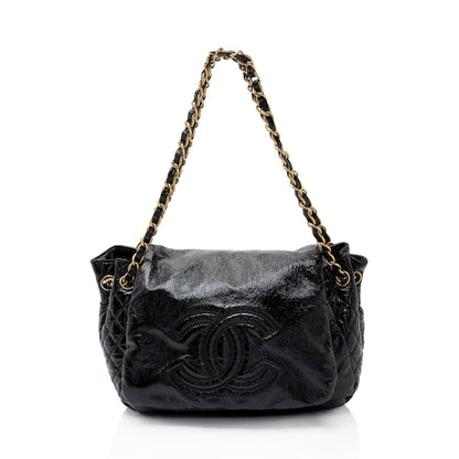 Chanel Patent Vinyl Rock and Chain Medium Shoulder Bag