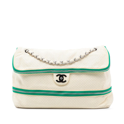 Chanel Perforated Calfskin Expandable Shoulder Bag