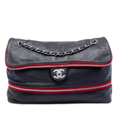 Chanel Perforated Calfskin Expandable Shoulder Bag