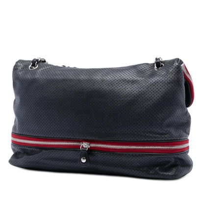Chanel Perforated Calfskin Expandable Shoulder Bag