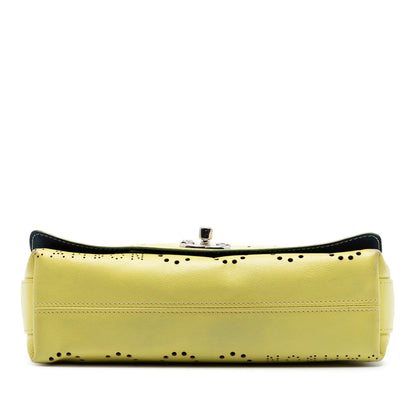 Chanel Perforated Calfskin Logo Eyelet Flap