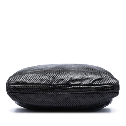 Chanel Perforated Crackled Metallic Calfskin Drill Tote