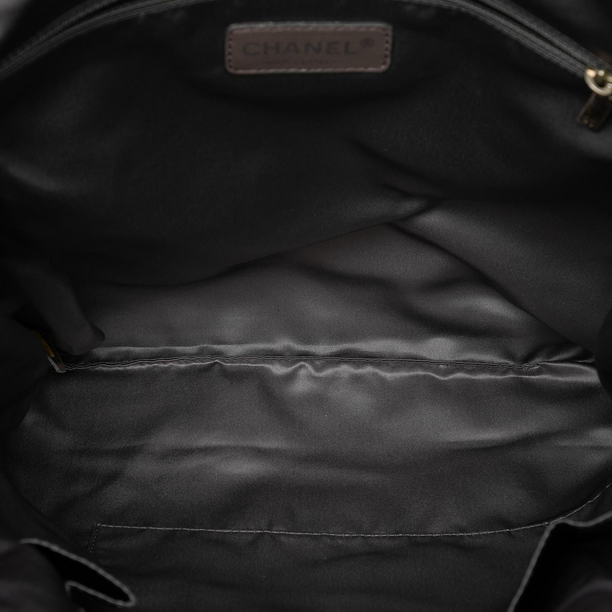 Chanel Perforated Crackled Metallic Calfskin Drill Tote
