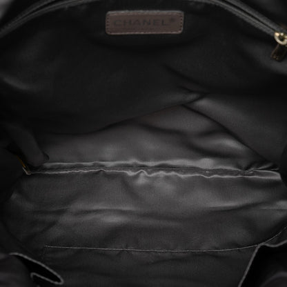 Chanel Perforated Crackled Metallic Calfskin Drill Tote